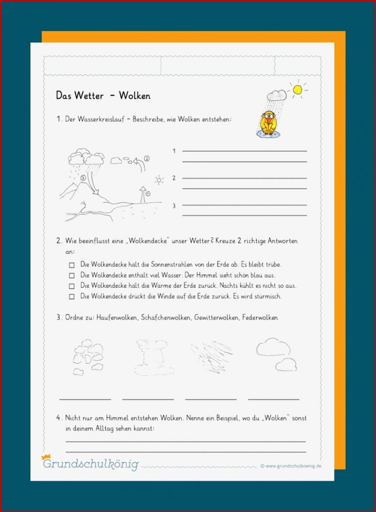 Kostenlose Arbeitsblätter Zum thema Wetter Und Klima Für