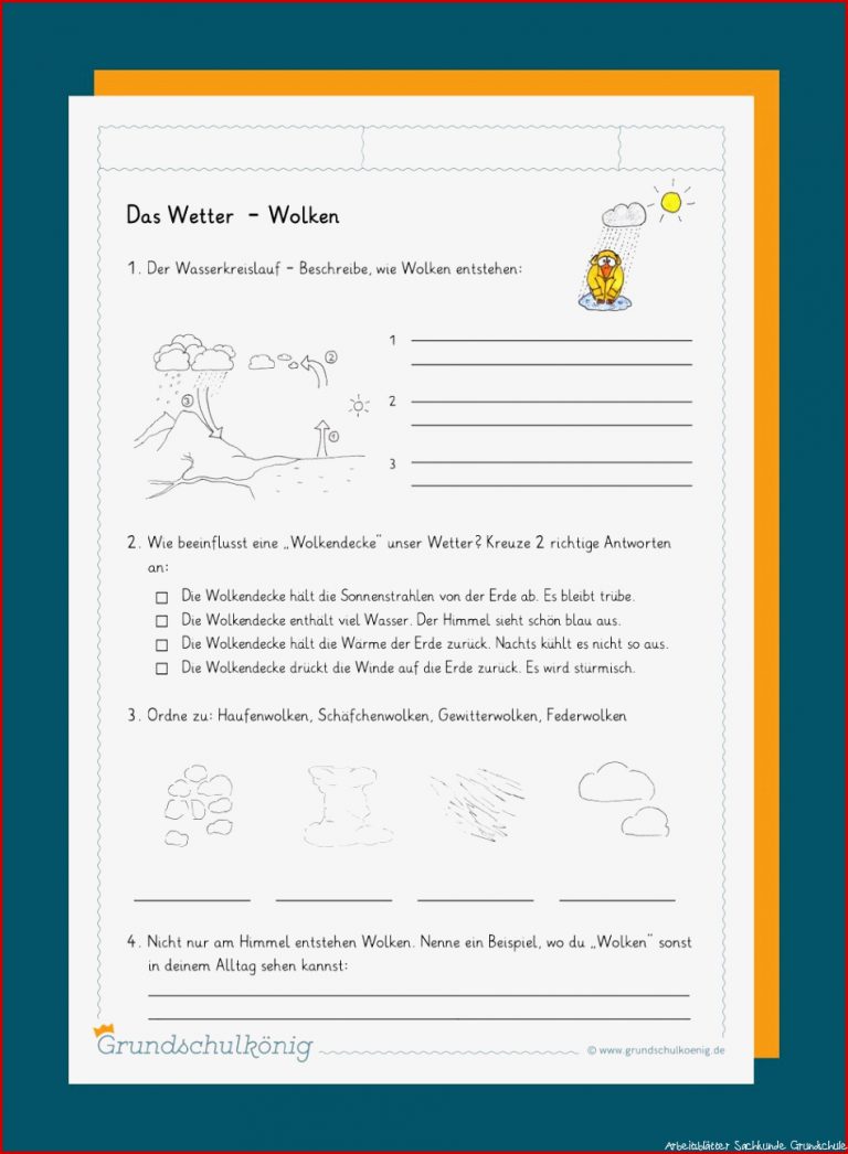 Kostenlose Arbeitsblätter Zum thema Wetter Und Klima Für