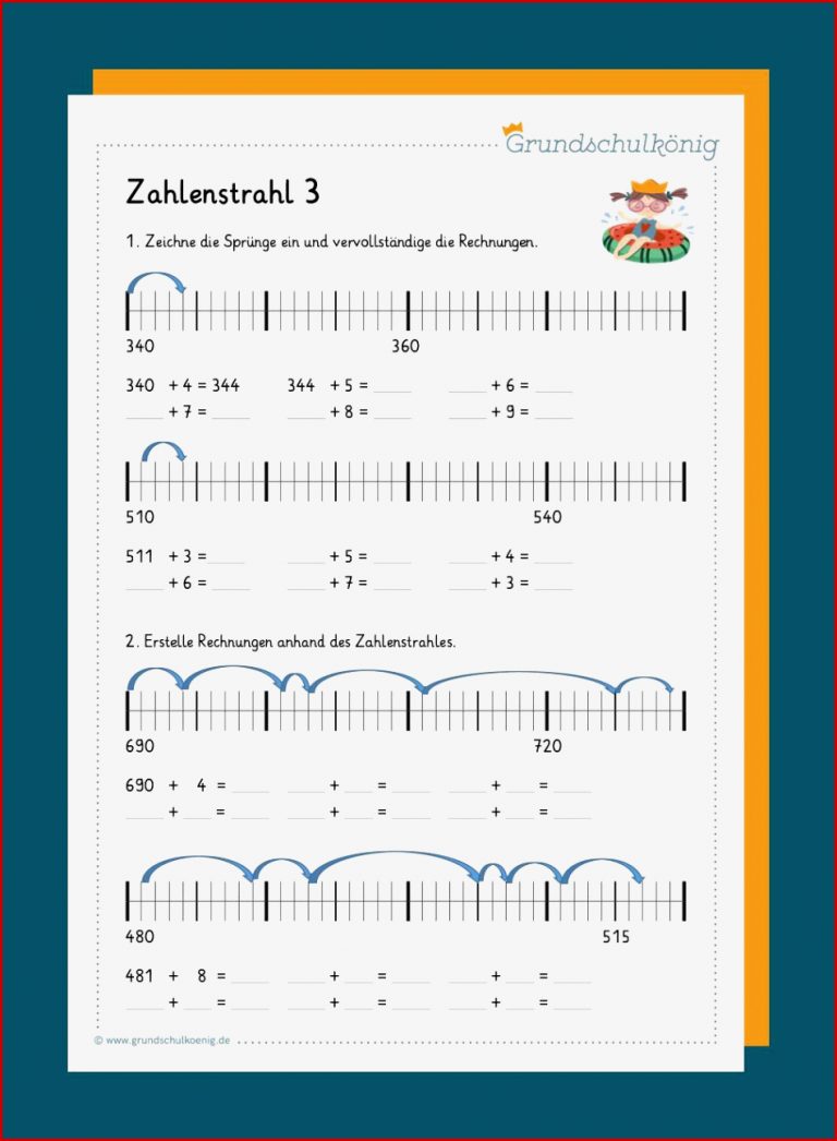 Kostenlose Arbeitsblätter Zum thema Zahlenstrahl Für 3