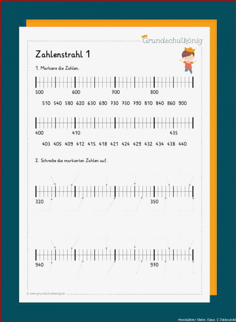 Kostenlose Arbeitsblätter Zum thema Zahlenstrahl Für 3
