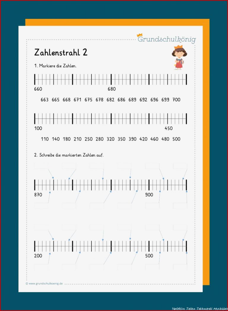 Kostenlose Arbeitsblätter Zum thema Zahlenstrahl Für 3