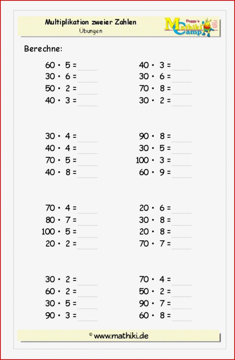 Kostenlose Mathe Arbeitsblätter Klasse 3 Worksheets