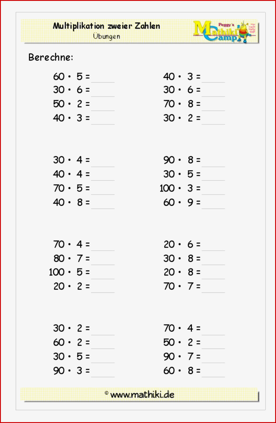 Kostenlose Mathe Arbeitsblätter Klasse 3 Worksheets