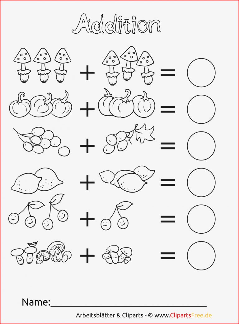 Kostenlose Vorlage Mathe Addition Für Lehrer Und Eltern