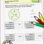 Kostenloses Arbeitsblatt Zum thema Berechnungen Am Kreis