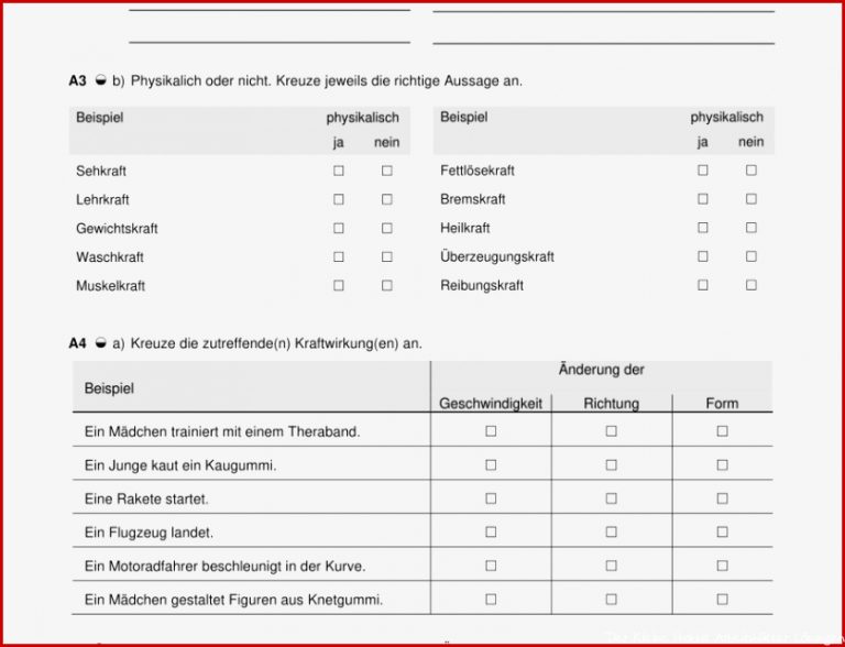 Kräfte Und Ihre Wirkungen Arbeitsblatt Lösungen Neue