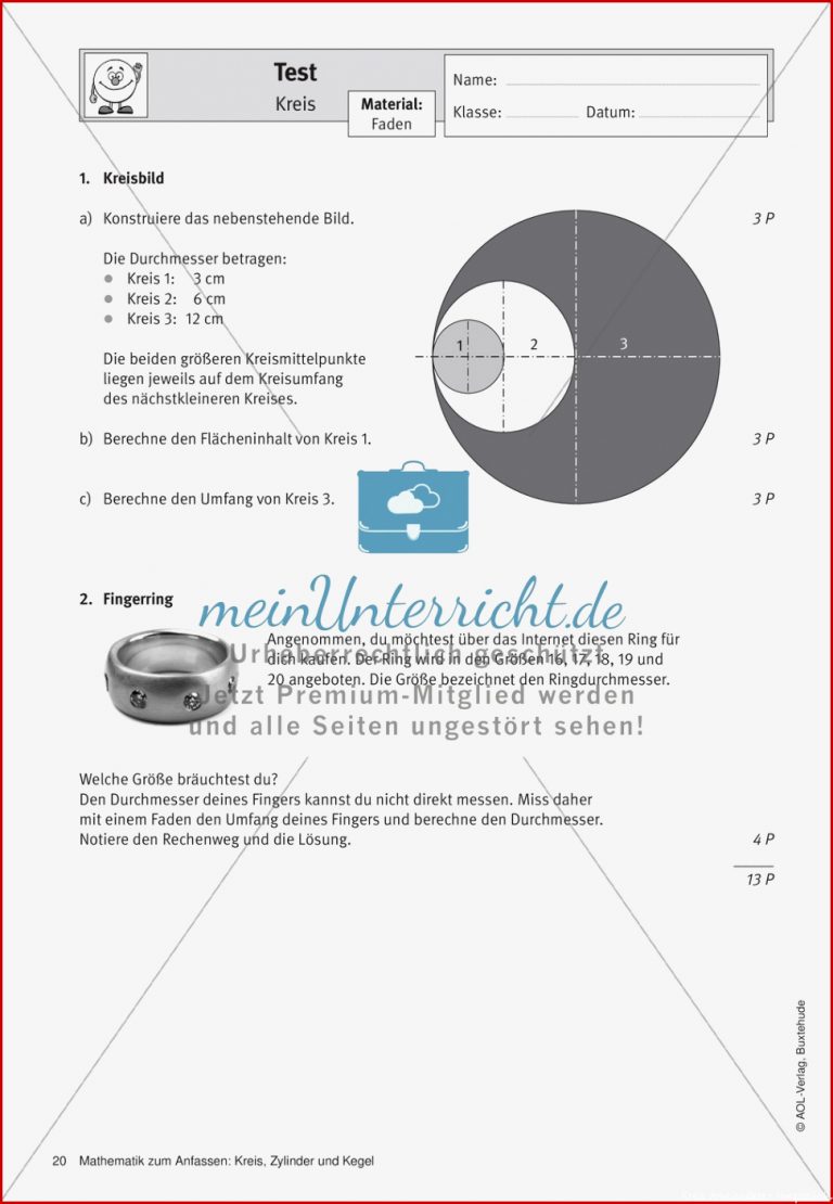 Kreis Test Lösungen Meinunterricht