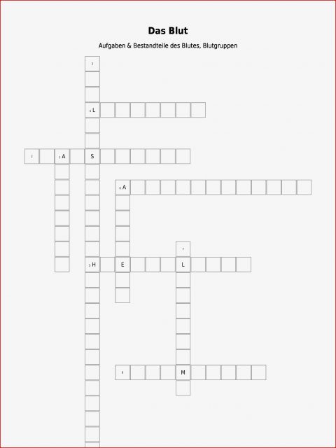 Kreuzworträtsel "das Blut" Als Pdf