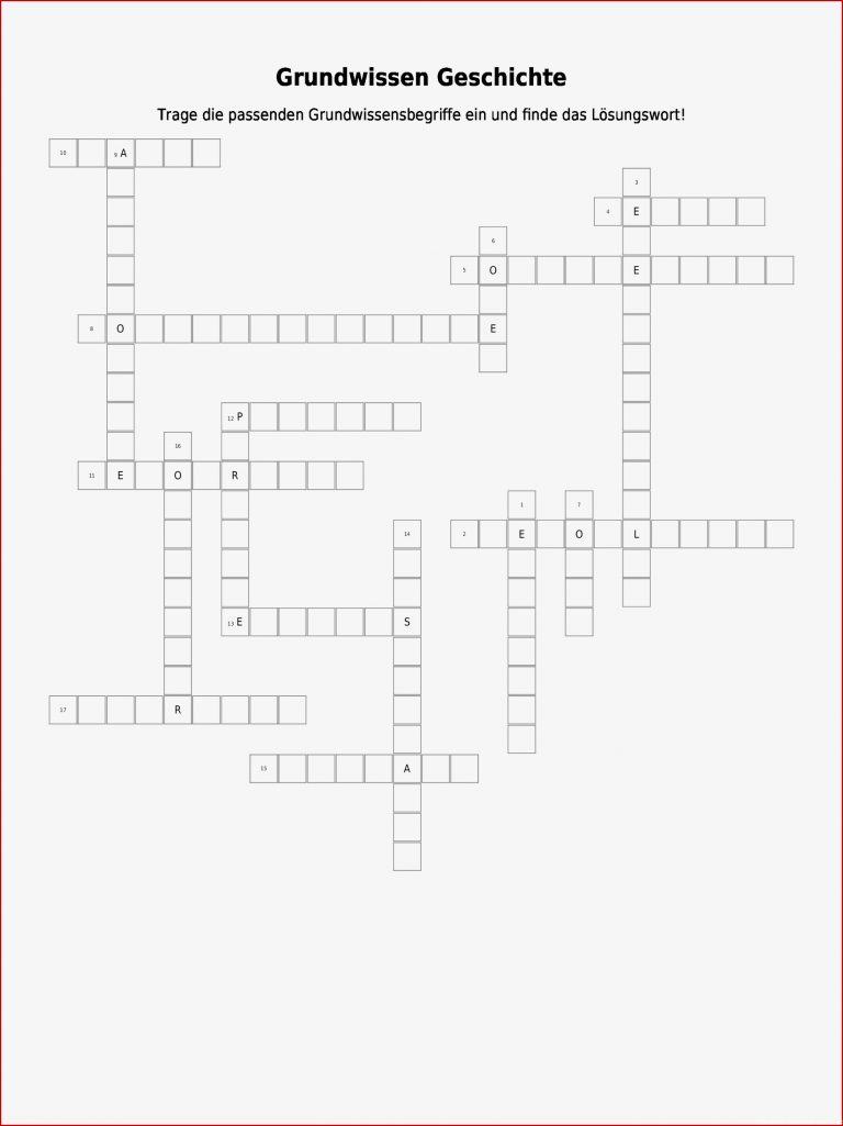 Kreuzworträtsel "grundwissen Geschichte" Als Pdf