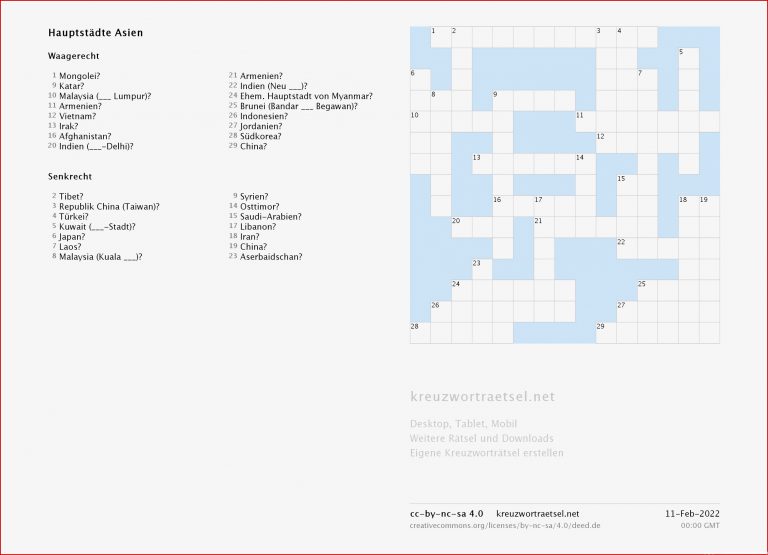 Kreuzworträtsel Zum Ausdrucken Kreuzworträtsel