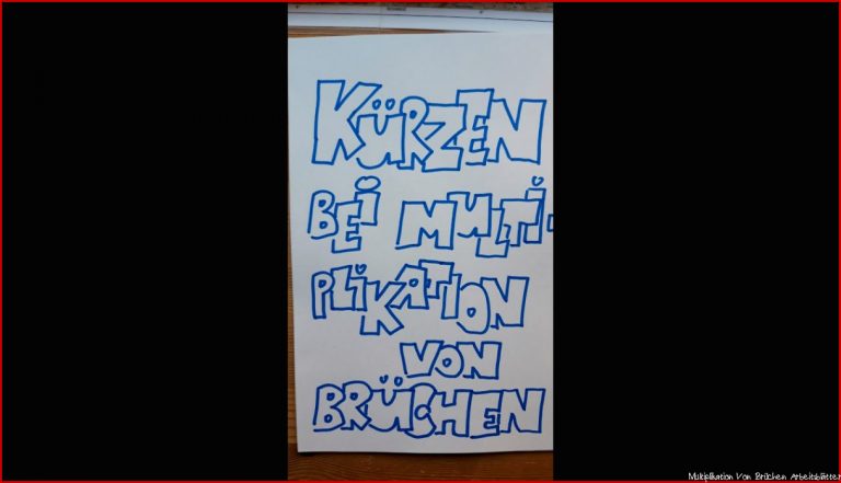 Kürzen Bei Multiplikation Von Brüchen