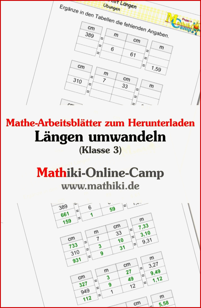 Längen Umwandeln Klasse 3 Mathiki