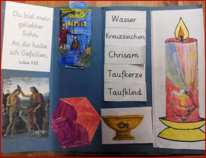 Lapbook Zur Taufe Symbole Gebete Taufkerze