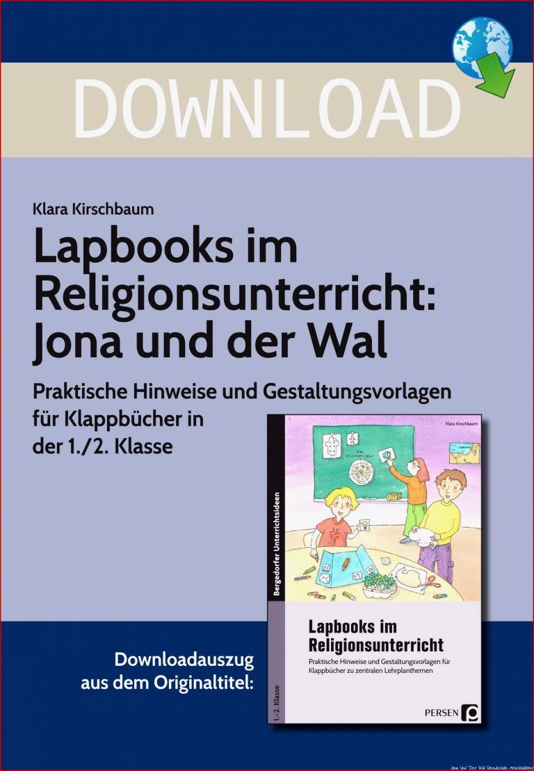 Lapbooks Im Religionsunterricht Jona Und Der Wal Für 5 45