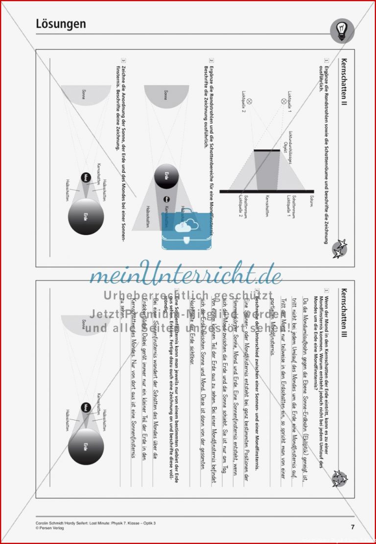 Last Minute Physik 7 Klasse Optik 3 meinUnterricht