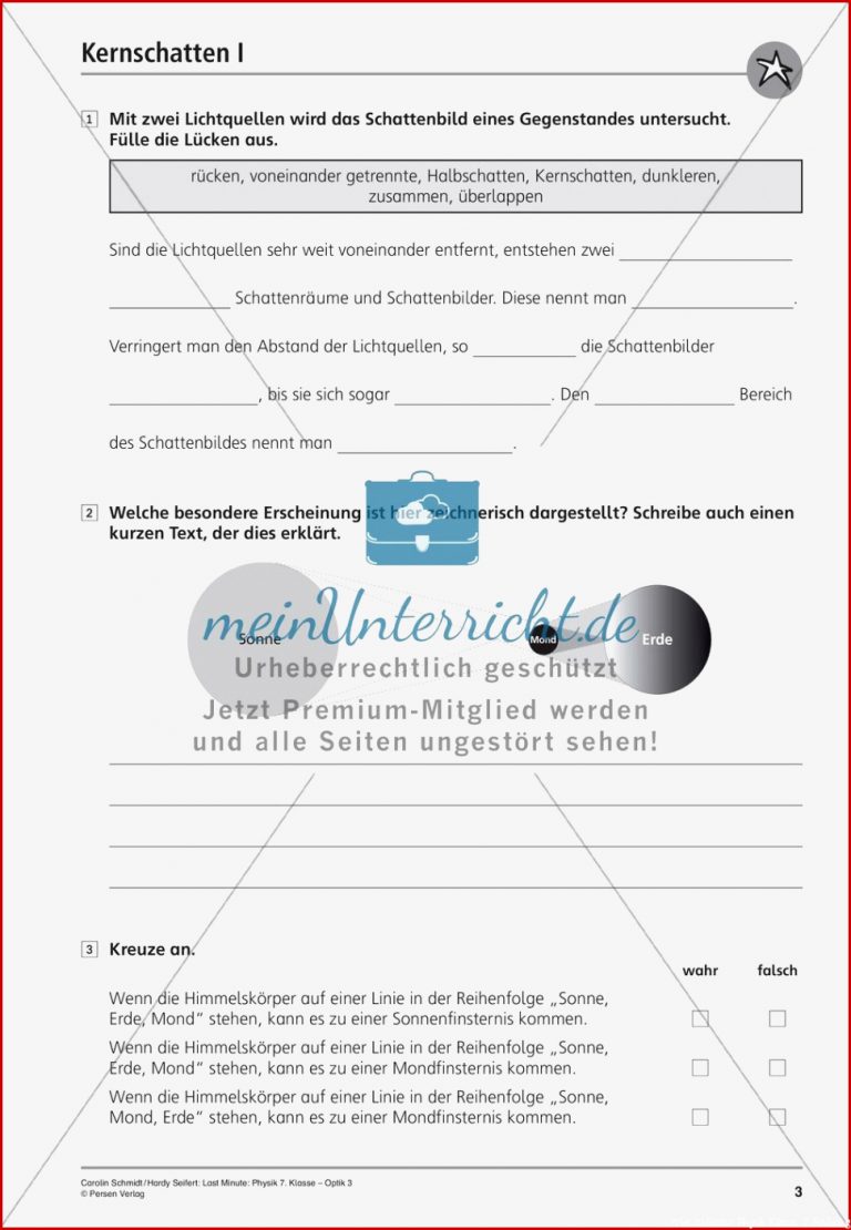 Last Minute Physik 7 Klasse Optik 3 Meinunterricht