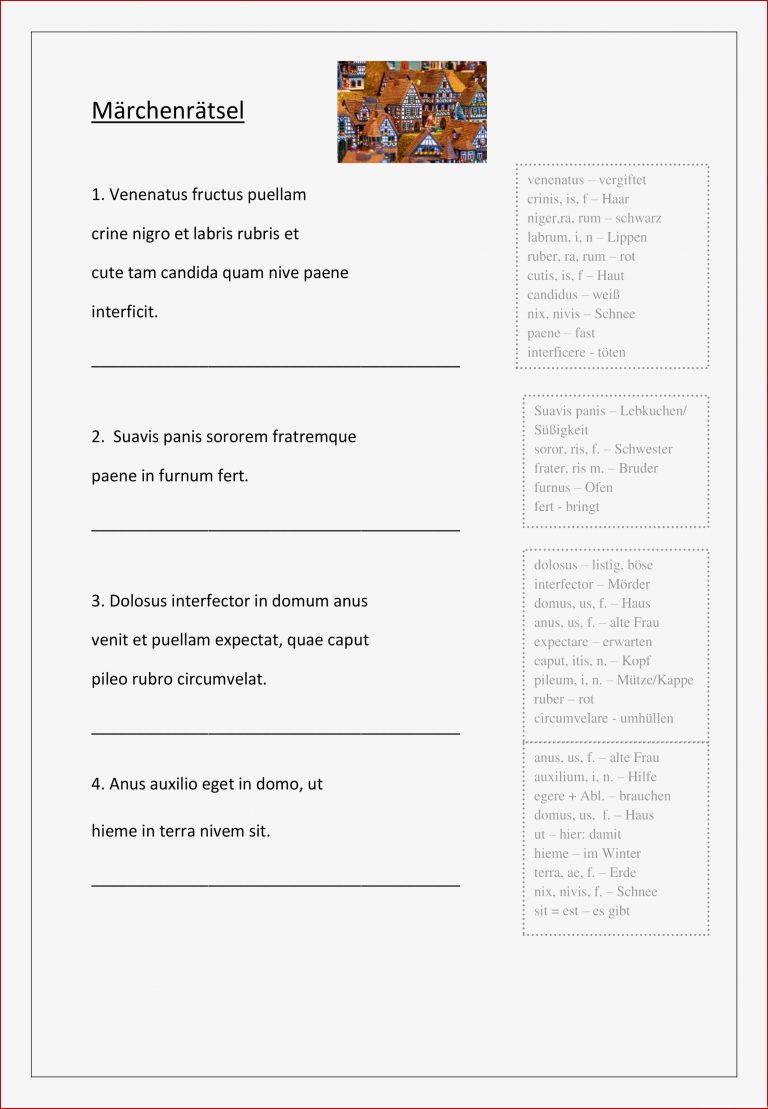 Latein Arbeitsblätter Klasse 6 Worksheets