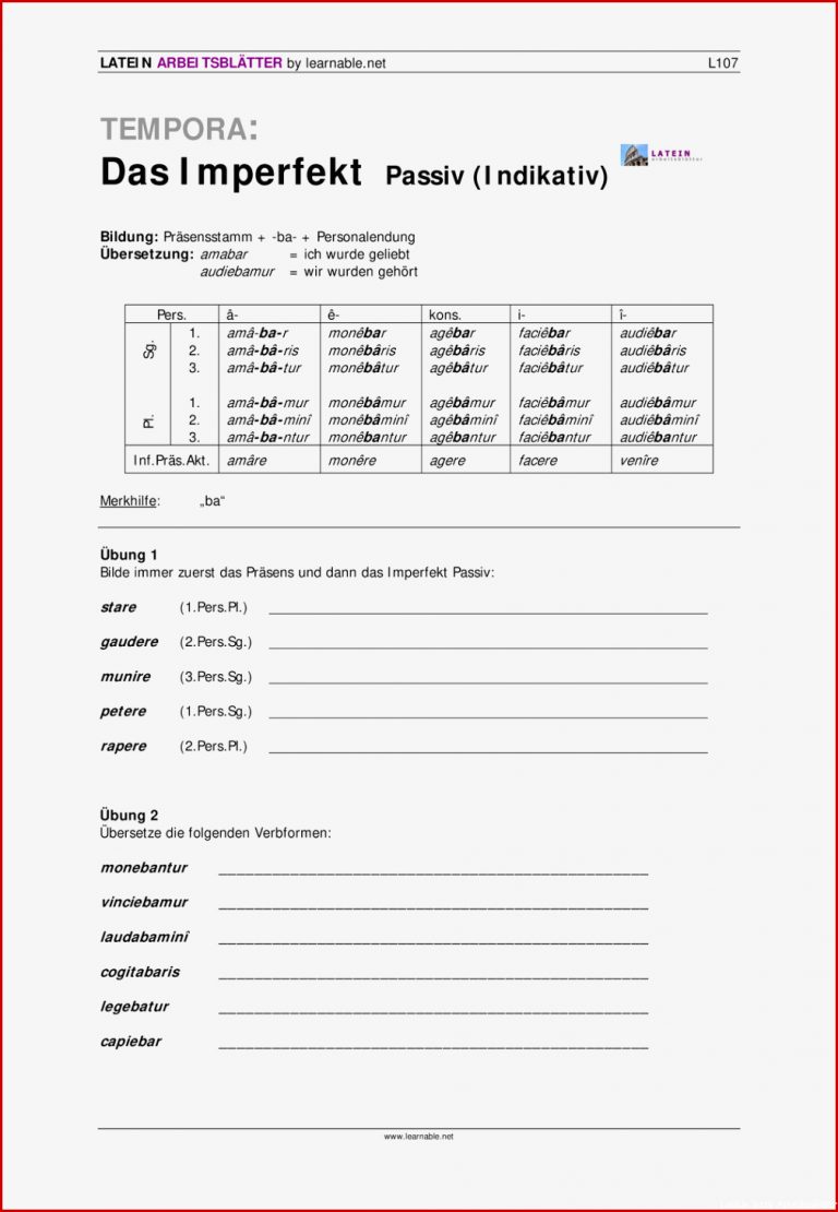 Latein Arbeitsblätter Klasse 7 Worksheets