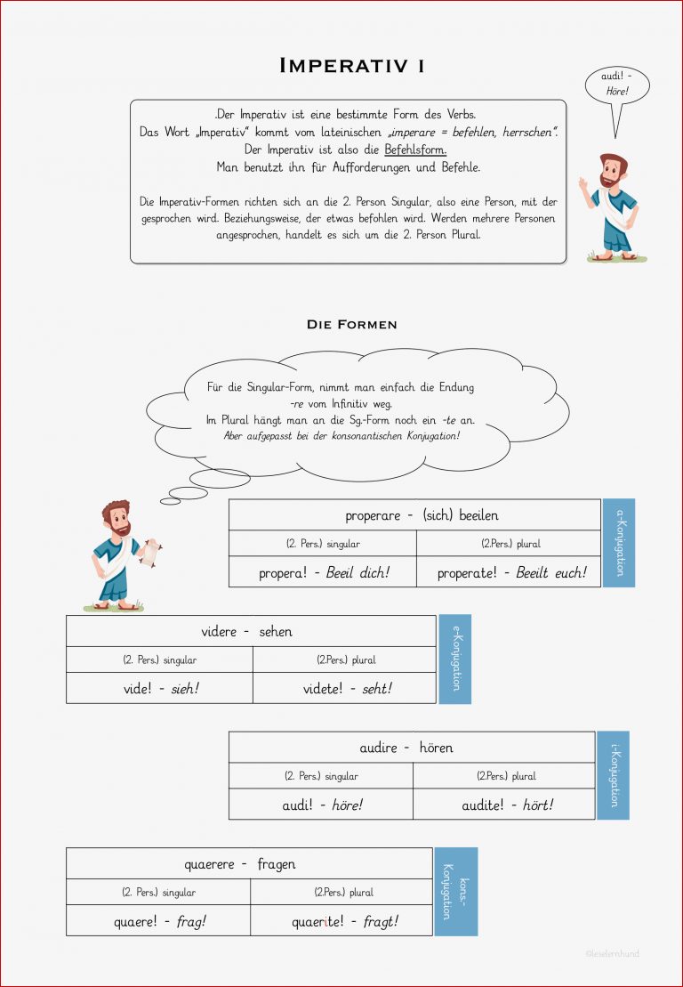 Latein Imperativ 1 – Unterrichtsmaterial Im Fach Latein