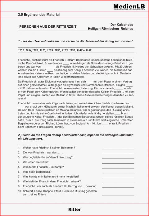 Leben Im Mittelalter Arbeitsblätter Worksheets