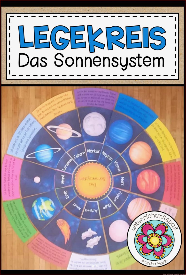 Legekreis Das Sonnensystem Arbeitsblatt