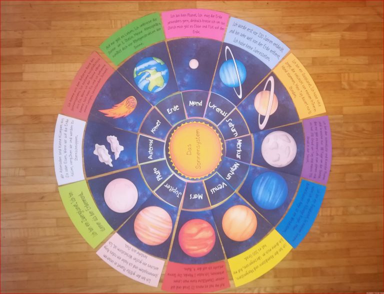 Legekreis Das sonnensystem Arbeitsblatt