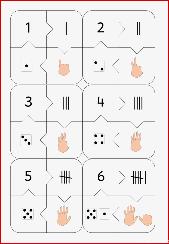 Legepuzzle der Zahlen bis 10 & Übersicht