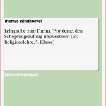 Lehrprobe Zum thema "probleme, Den SchÃ¶pfungsauftrag Umzusetzen ...