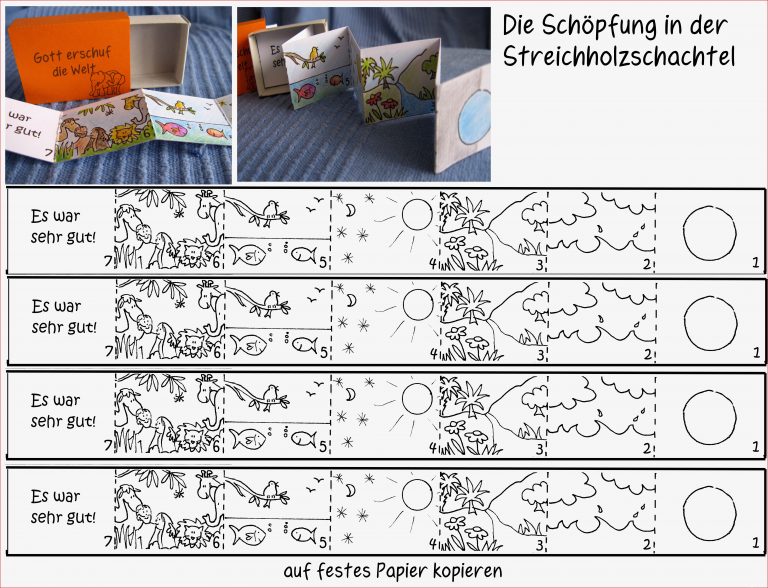 Leporellovorlage Schöpfung In Der Streichholzschachtel