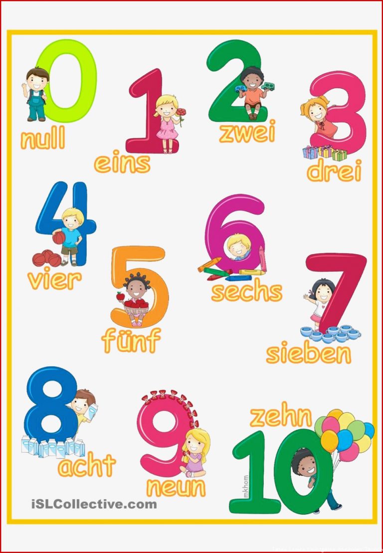 Lernposter Zahlen Bis 10 Kinder