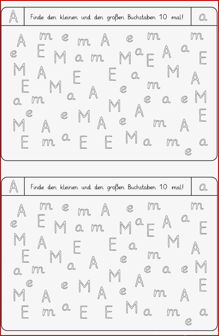 Lernstübchen Arbeitsblätter zum Erkennen der Buchstaben