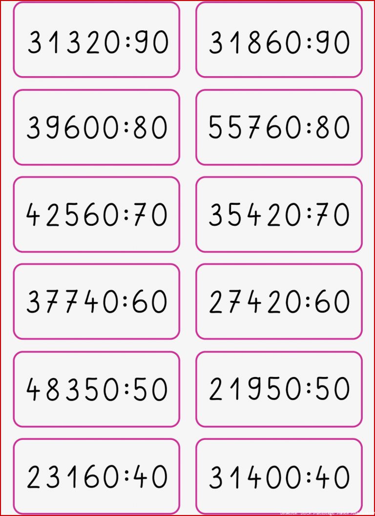 Lernstübchen Aufgabenkärten Divi Ren Durch Zehnerzahlen