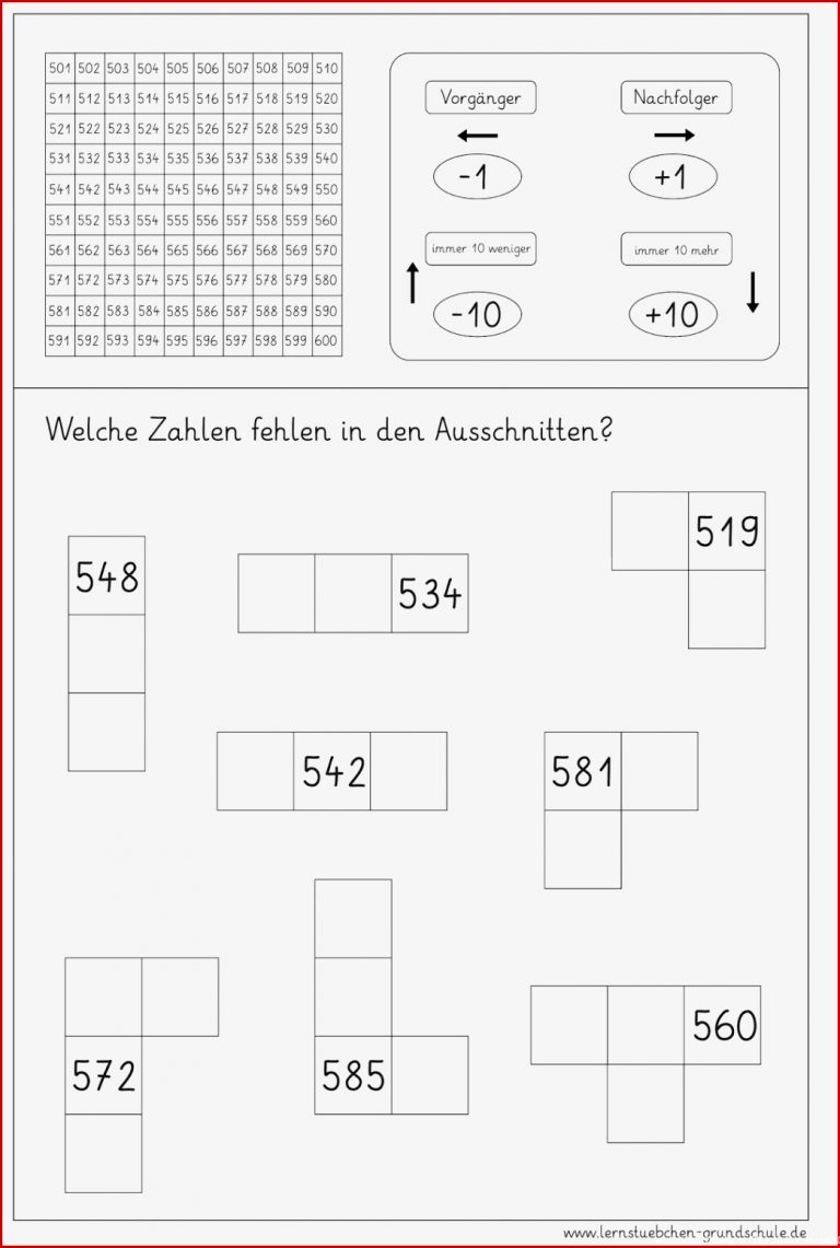 Lernstübchen Ausschnitte finden im Tausenderbuch