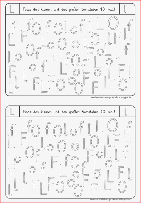 Lernstübchen Buchstaben Erkennen Nochmal A E L M O F