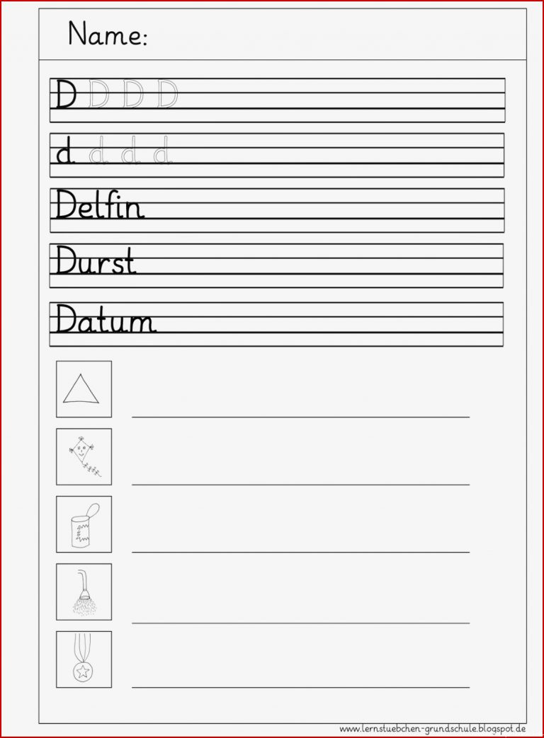 Lernstübchen D D Schreibblätter