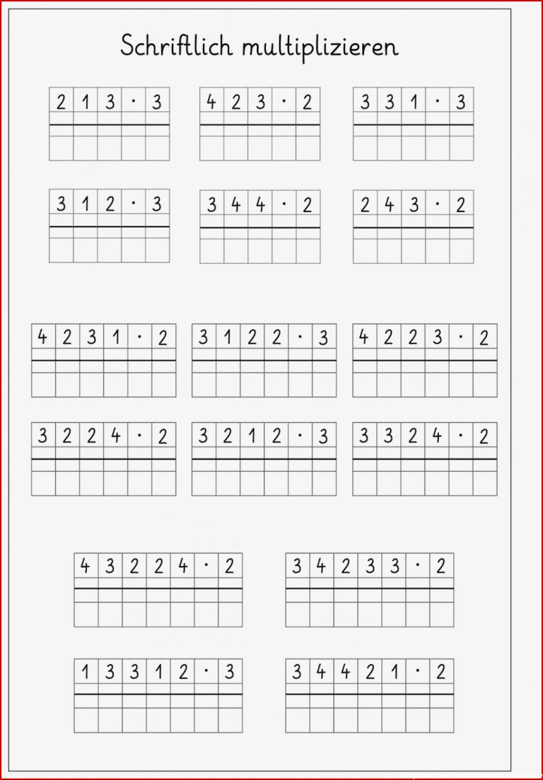 Lernstübchen Einführung Der Schriftlichen Multiplikation
