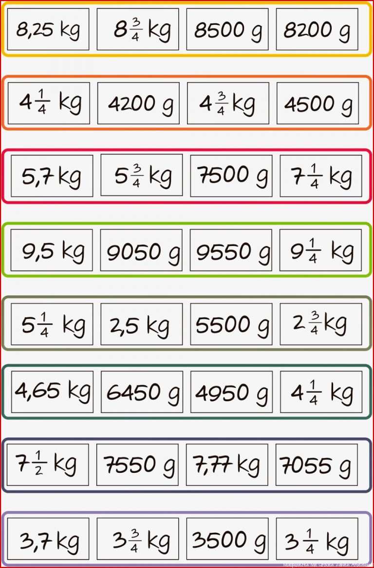 Lernstübchen Größenbereich Gewichte 4