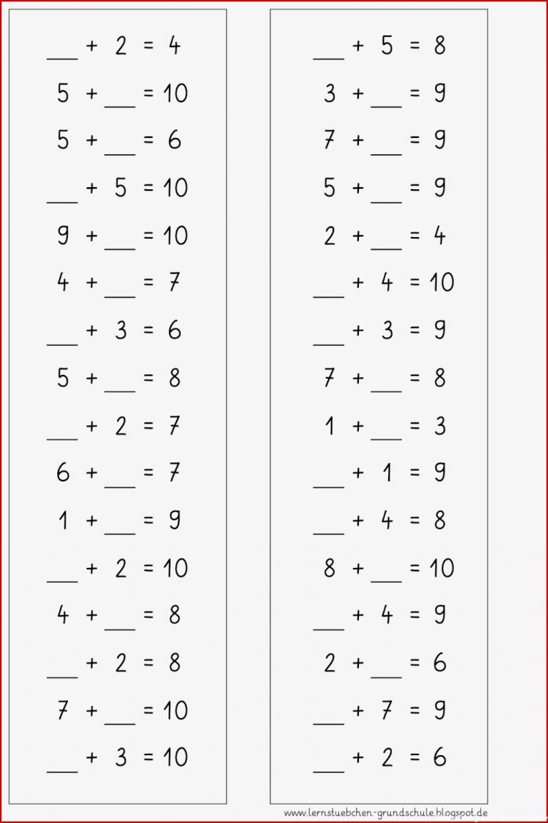 Lernstübchen Grundlagen Im Zahlenraum Bis 10 Sichern