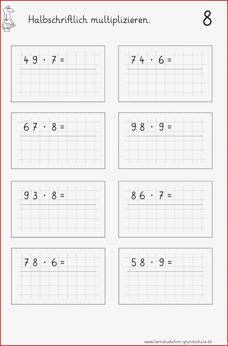 Lernstübchen Halbschriftliches Multiplizieren