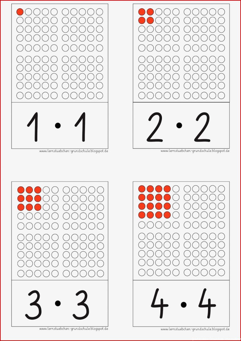 Lernstübchen Hier Quadratzahlen Als Aufgabenkarten