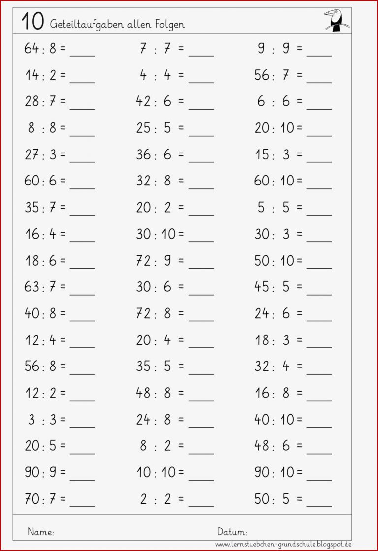 Lernstübchen Kopfrechenblätter Zum Einmaleins