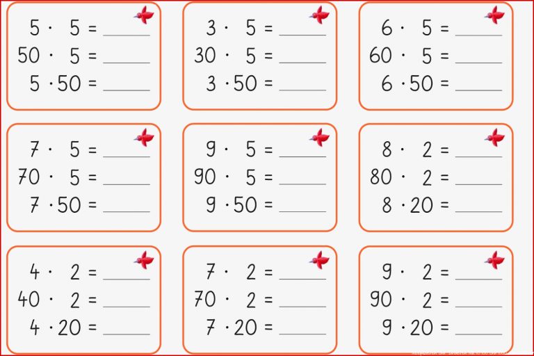 Lernstübchen multiplizieren mit Zehnerzahlen