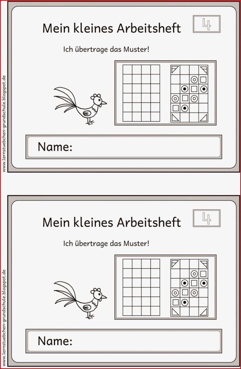 Lernstübchen Muster übertragen 4 Für Linkshänder