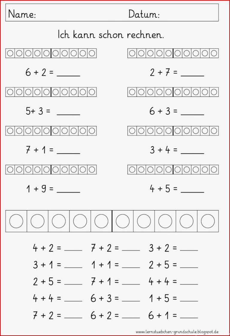 Lernstübchen Rechnen Mit Den Rechenstreifen 2