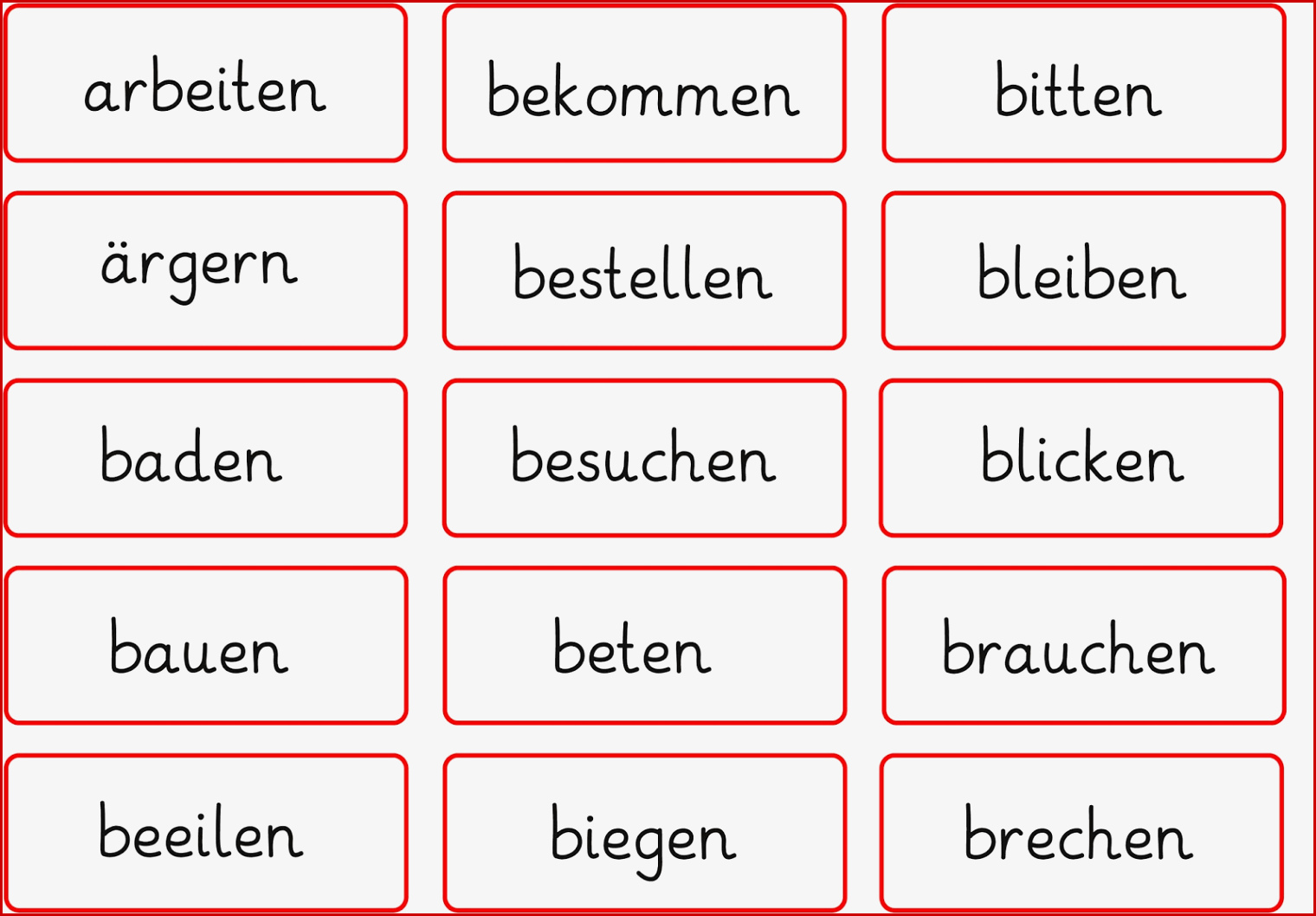 Lernstübchen Regelmäßige Und Unregelmäßig Verben