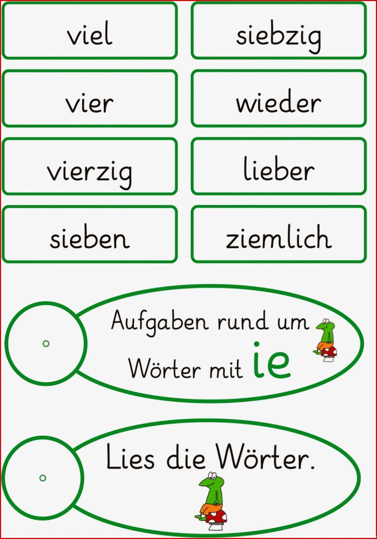 Lernstübchen Rund Um Wörter Mit Ie