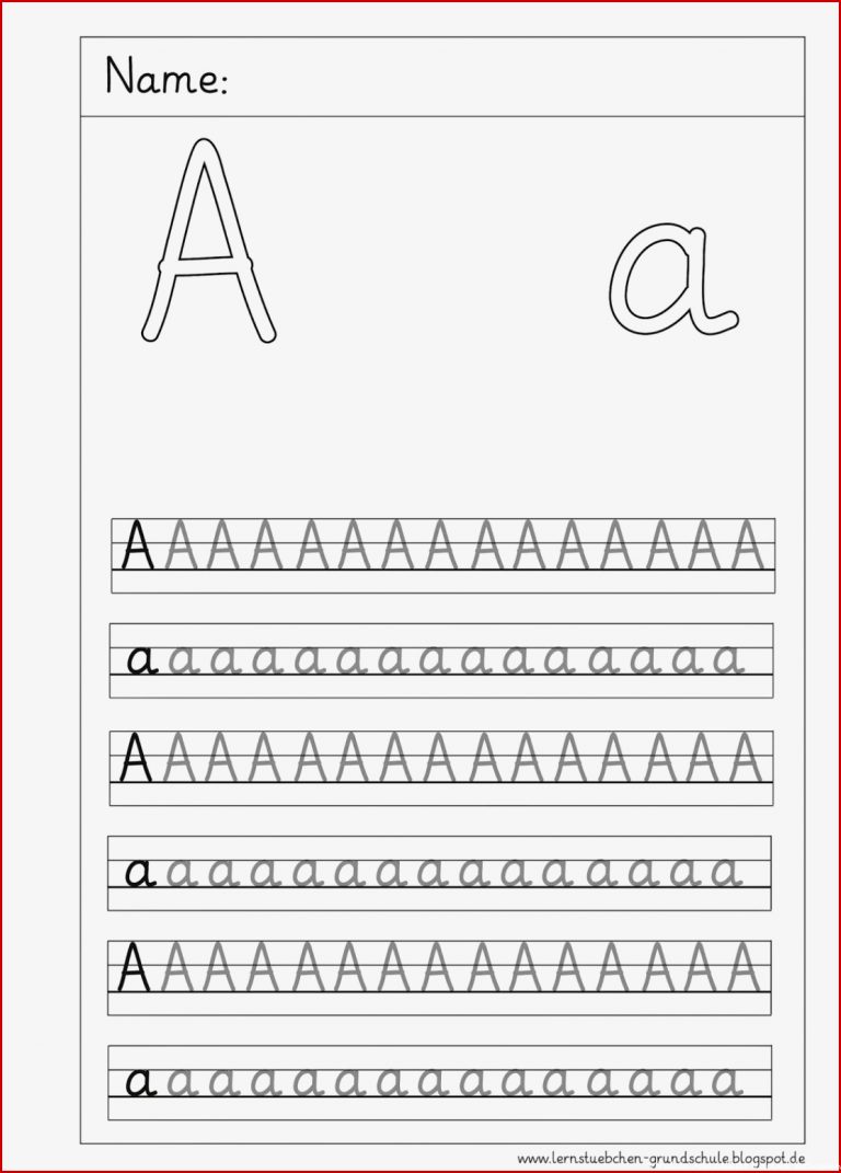 Lernstübchen schlichte Buchstabenschreibblätter zum A a