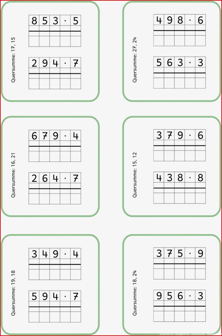 Lernstübchen Schriftlich Multiplizieren 3