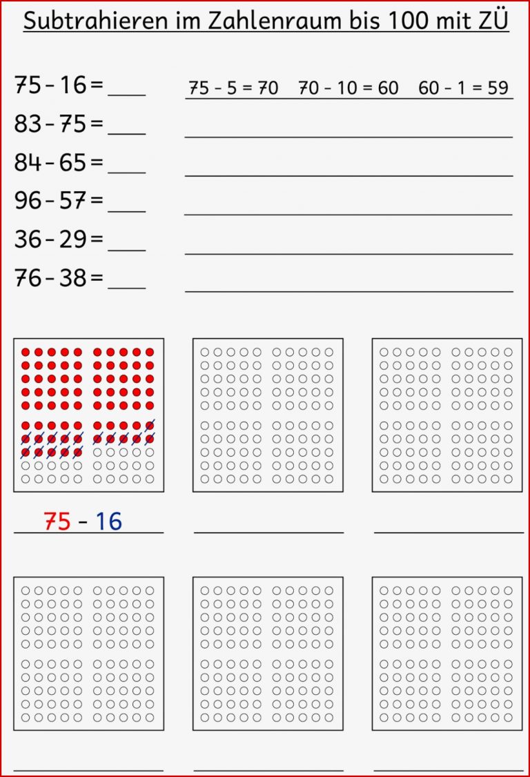 Lernstübchen Subtraktion Im Zr 100 Fördermaterial