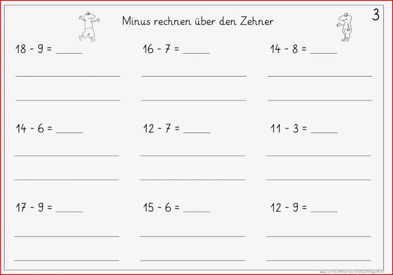 Lernstübchen Subtraktion mit ZÜ